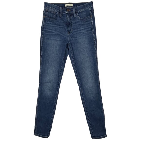 Madewell Jeans Womens 27 Roadtripper Skinny 10" High Rise Supersoft Blue Stretch - Picture 1 of 16